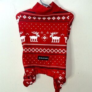 ✨🆕BNWOT!NEVER WORN!Spark Paws Red Moose Dog Onesie Pajamas!Size Large!SOLD OUT!✨
